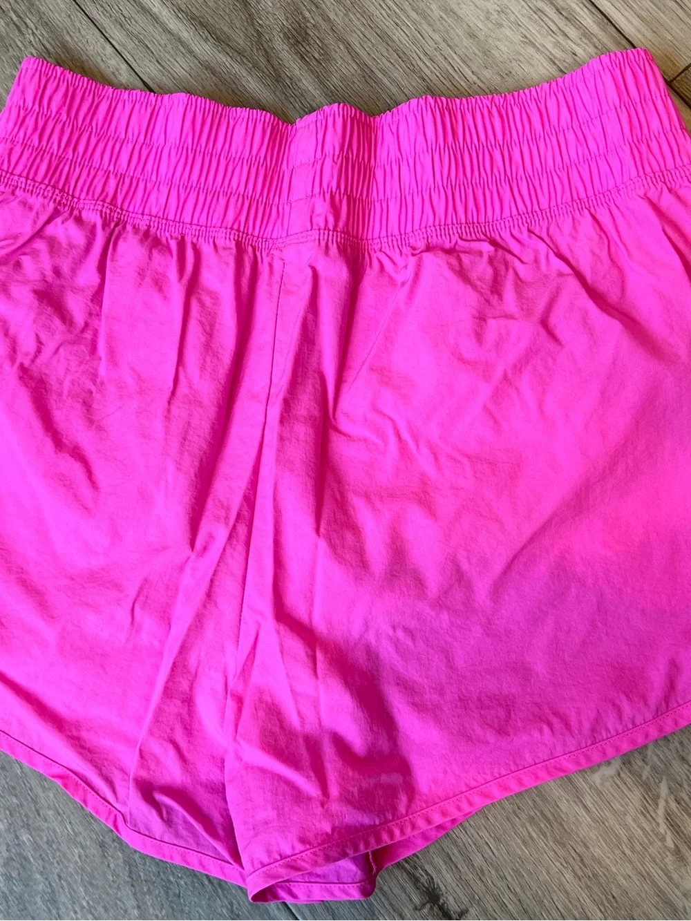 PINK Victoria's Secret Neon Pink Smocked Waist Athletic Shorts